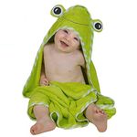 Bamboo Hooded Baby Towel, Super Absorbent Soft Bath Towel and Washcloths for Baby Toddler, 90x90cm Large Baby Beach Towel Cute for Boys and Girls