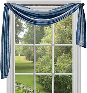 Achim Home Furnishings Ombre Window Scarf, 50 by 144", Blue