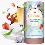 LOVARE Champagne Splashes Loose Leaf Tea 80 g - Made in Ukraine - Green & Black Tea Loose Leaf, Strawberry, Cornflower and Safflower Petals, Goji berries - Loose Tea Gift Box with 15 Paper Filters