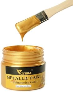 VGSEBA Acrylic Paint Metallic Gold, Non Toxic, Non Fading, 125ml Gold Leaf Paint for Art, Painting, Handcrafts, Ideal for Canvas Wood Clay Fabric Craft Supplies
