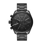 Diesel MS9 Stainless Steel Chronograph Men's Watch, Color: Black (Model: DZ4537)