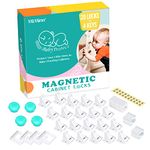 MtMinn Child Safety Magnetic Cabinet Locks (20 Pack + 4 Keys) - Baby Proofing Cupboard Locks with Key for Toddler-Easy Installation, Invisible, blue