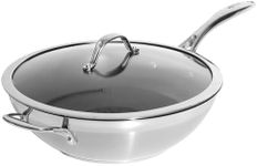ProCook Professional Stainless Steel Non-Stick Wok with Lid (30cm) Induction Pan, 25 Year Guarantee