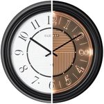 CLXEAST 14 Inch LED Illuminated Indoor Outdoor Atomic Analog Wall Clock Battery Operated, Glow in The Dark Wall Clock for Living Room, Home Office, Bathroom,Kitchen,Oil Rubbed Bronze Black Finish