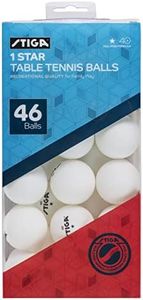 STIGA Ping Pong Balls – 46pk White 1-Star Table Tennis Balls, Official Size 40mm ABS Balls, Ultimate Durability for Indoor/Outdoor Ping Pong Tables
