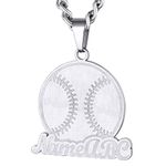 GOLDCHIC JEWELRY Team's Custom Baseball Necklace with Jersey Name for Men, Softball Pendant for Sports Lovers Jewellery Gifts for Player Team