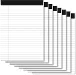 PINJINGPRO Notepads 8.5 x 11 Legal Pads of Paper, 8 Pack Note Pads 8.5 x 11 Lined Paper Wide Ruled, Perforated Legal Pad 8.5 x 11'' Paper Pads with Strong Backer Note Pad for Office, School, Homework