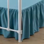 xuan dian Bed Skirt King Size Ruffled Bed Skirts with Split Corners, 14 Inch Drop Dust Ruffle Bed Skirt with Platform, Teal Blue, 14'' King