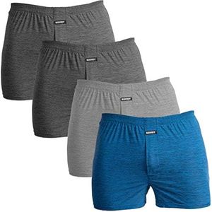 Breathable Boxers for Men Small to Big and Tall Cool Touch Boxer Underwear, Dark Grey, Grey, Blue-4pk, 7X-Large Big