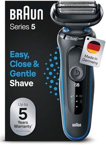 Braun Series 5 Rasierer Herren Elektrisch, Elektrorasierer mit 50 Min. Akku und EasyClean, Rasierapparat, Trockenrasierer, Wet & Dry, Wasserdicht, Made in Germany, 51-B1000s, Blau