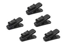 Mini Skater 1 Inch Length Small Earphone Mount Cable Clothing Clip Earbud Clip Headphone Wire Clip to Keep Earphone/Microphone Cord in Place for 1.5mm Wire Diameter Round Wire Earphone,5Pcs（Black）