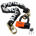 Kryptonite 999515 Black 12mm x 39-Inch 1210 New York Chain and Evolution Series-4, Orange, 14mm Disc Lock