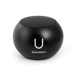 Fashionit U Mini Speaker - Portable Wireless Bluetooth 4.2 with Built-in Mic & Remote Shutter (Black) - 4-Hour Playtime, Rechargeable, Aluminum Shell - Perfect for Apple iPhone iOS Android