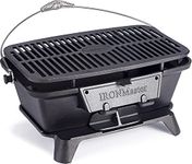 IronMaster Hibachi Grill Outdoor - Small Portable Charcoal Grill, 100% Cast Iron, Japanese Yakitori Tabletop Camping Grill - Cooking Grate Surface 16.5" x 10.2" for 5-8 People