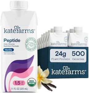 KATE FARMS Organic Adult Peptide 1.5 Formula, Vanilla, Sole-Source, Hydrolyzed Plant-Based Nutrition for Oral or Tube Feeding, 11 Fl oz (12 Pack)