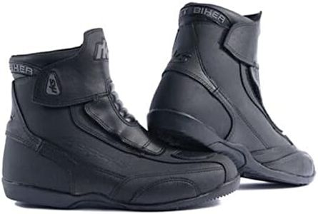 RK-2 SHORT LEATHER CRUISER ANKLE MOTORBIKE MOTORCYCLE ANKLE BOOTS LADIES & MEN (UK 9)