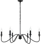 Black Chandelier,6-Light Rustic Ind