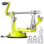 Apple Peeler Slicer Corer with Stainless Steel Blades and Powerful Suction Base for Apples Pears Potatoes(Green)