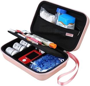 BOVKE Travel Case for Diabetic Supplies, Storage Case for Insulin Pens, Glucose Meters, Test Strips, Medication, Lancets, Syringe, Pen Needles and Other Diabetic Testing Accessories, Rose Gold