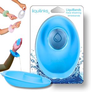 Liquilinks - LiquiBands Silicone Wrist Bands for Washing Face - Spa Face Wash Wristbands That Keep You Dry - 1 Pair of Wrist Water Guards - Essential Beauty Accessory for Teen Girls Sky Blue