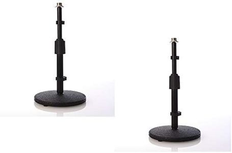LyxPro DKS-1 Desktop Microphone Stand, Adjustable Height and Weighted Base, 3/8 Inch - 5/8 Inch Adaptor (Pack of 2)