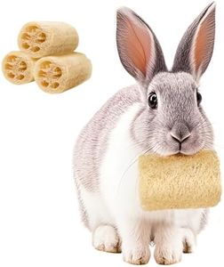 BESNEW 3 PCS Rabbit Chew Toys,100% Natural Loofah Without Additives,Bunny Chew Toys for Teeth,Fiber-Rich Rabbit Treats for Bunny Chinchilla Dogs