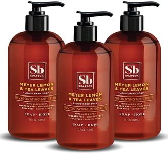 Soapbox Liquid Hand Soap, Meyer Lemon & Tea Leaves, Moisturizing Hand Wash for Kitchen and Bathroom, 12 Ounce Pump Bottles (Pack of 3)