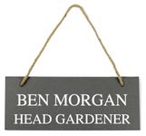 Go Find A Gift Personalised Hanging Natural Slate Plaque Sign - 25x10cm - Outdoor Garden Shed Sign - Custom Text