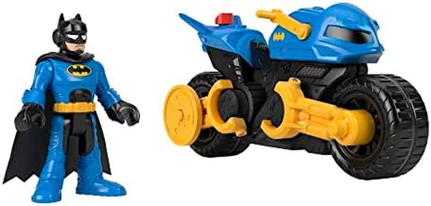 Fisher-Price Imaginext DC Super Friends Batman Toy Poseable Figure & Transforming Batcycle with Projectile Launcher for Preschool Kids Ages 3+ Years