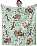 Sea Otters Blanket Super Soft Warm Flannel Throw Blankets Bedding Gifts for Kids Girls Boys Adults 60"x50"