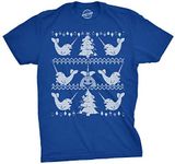 Narwhal Ugly Christmas Sweater Save The Narwhals Holiday Shirt for Guys Xmas Mens Funny T Shirts Christmas T Shirt for Men Funny Ugly Sweater T Shirt Royal 3XL