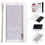 EYZUTAK Wallet Case for Samsung Galaxy Note 8,Magnetic Handbag Zipper Pocket PU Leather Flip with 9 Card Slots and Wrist Strap Folio TPU Inner Stand Case for Samsung Galaxy Note 8 - Silver