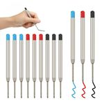 9 X Pen Refills for Parker Ballpoint Pens,Replaceable Metal Ballpoint Pen Refills Smooth Writing 9.9cm Long Medium Size 0.7 Nib Compatible with All Parker Ballpoint Pens(9 Pack Black Red Blue)