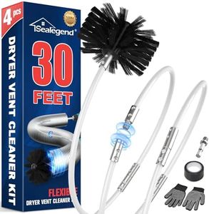 30 Feet Dryer Vent Cleaner Kit Lint Remover Fireplace Chimney Brushes Extends Up to 30 Feet Synthetic Brush Head