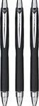 uni-ball SXN-210 Jetstream RT Rollerball Pens, Black Smudge Resistant and Tamper Free Ink, 1.0mm Ball, Rubberized Grip, Package of 3