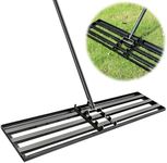 Lawn Leveling Rake, 6.5 FT 30"X10" Long Handle Level Lawn Rake, Black Heavy Duty Lawn Leveler, Effort Saving Lawn Tool for Soil Grass Golf Lawn,Farm