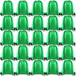 TUPARKA 25Pcs Green Drawstring Backpack Bulk Drawstring Bags String Backpack Cinch Gym Backpack for Gym Sport Traveling