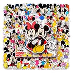 Yangsiw Mickey Mouse Stickers Waterproof Vinyl Stickers for Water Bottle Luggage Bike Car Decals Disney Mickey Minnie Stickers for Kids 50pcs