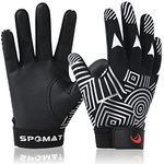 SPOMAT Kids Baseball Batting Gloves for Youth Boys Girls with Finger Fit,Swallow Tail Black M/L