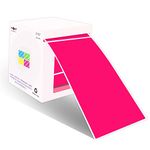 PARLAIM 3 X 5 Inch Rectangle Adhesive Color Coding Stickers,Square Colorful Inventory Stickers -250 Per Dispenser Box (Fluorescent Pink)