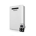 FOGATTI Natural Gas Tankless Water Heater - Outdoor Installation 5.1 GPM, 120,000 BTU White Instant Hot Water Heater, InstaGas Classic 120S Series