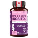 Intimate Rose Myo Inositol Supplement for Women - Myo & D-Chiro Inositol 40:1 Blend with Vitamin D3 & Ashwagandha - Women's Daily Wellness Support - Vegan Capsules - Made in Canada