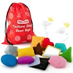 Sensory Bean Bag with Texture, Set of 12 Fidget Sensory Toys for for Autism and Shape Sensory with Bag for Preschoolers, Fine Motor for Boys and Girls