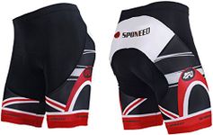 sponeed Bike Shorts for Men Padded Tights Bicycle Pants Cycling Short Road MTB Asia XXXL/US XXL Red Multi