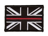 Contact Left Limited Thin Red Line Fire Fighters Union Jack Hook (Sticky) Backed patch