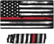 American Flag Thin Red Line Firefighter Large Gaming Mouse Pad,Keyboard Pad Comfortable Operation (3mm Thick) Suitable for Gamers Office Home (16 X 29.5 Inches)