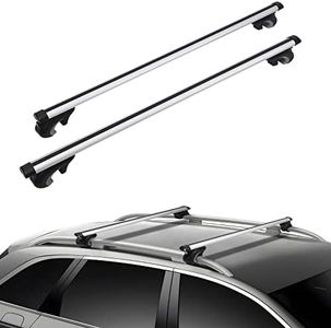 Car Roof Rack Cross Bars, Universal Fit Adjustable from 10" to 54" with Grooved Side Rails, Aluminum Cross Bar Replacement for Rooftop Cargo Carrier Bag Kayak Bike Snowboard