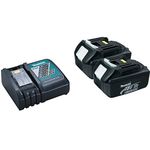 Makita DC18RC Lithium-Ion Battery Charger with (2) BL1830 LXT 18V 3 Ah Batteries with 1 Plastic Cover