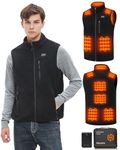 Fleece Heated Vest for Men with Battery Pack 16000mAh 7.4V Included, Warming Mens Heated Vest, Fleece Heated Vest for Men Hunting-XL