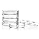 Huanyu 90mm Glass Petri Dishes with Lids High Borosilicate Lab Glass Bacterial Culture Dishes (5pcs：90mm)